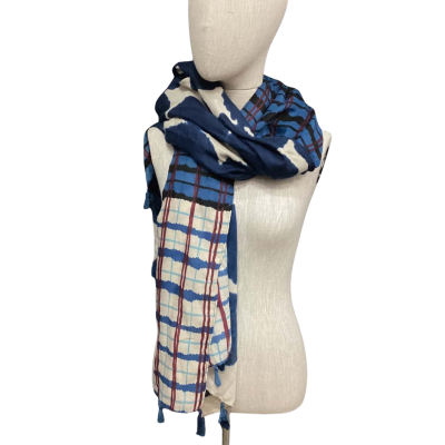 Gregory Ladner Scarf Navy Blue / Nude 