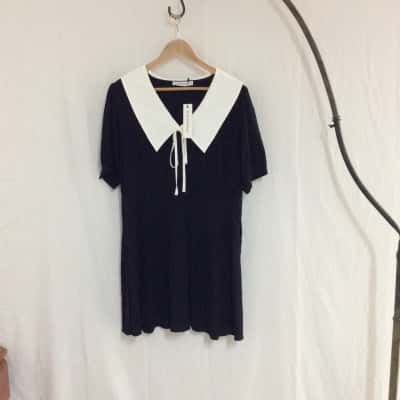 Black Friday Women's  Size 16 Short Sleeve Dress  Black  / White 