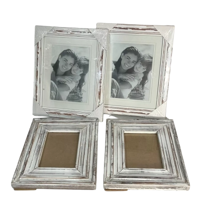 White - Washed Frames x 4 