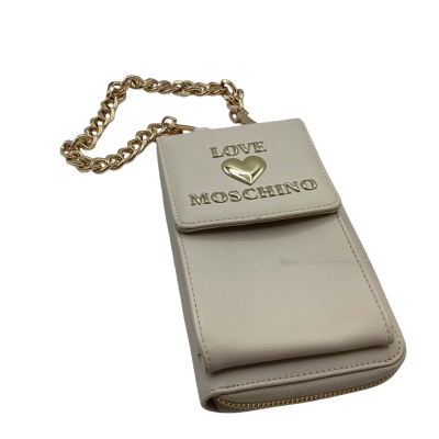 Love Moschino Chain Strap Wallet With Phone Holder Beige  HB2