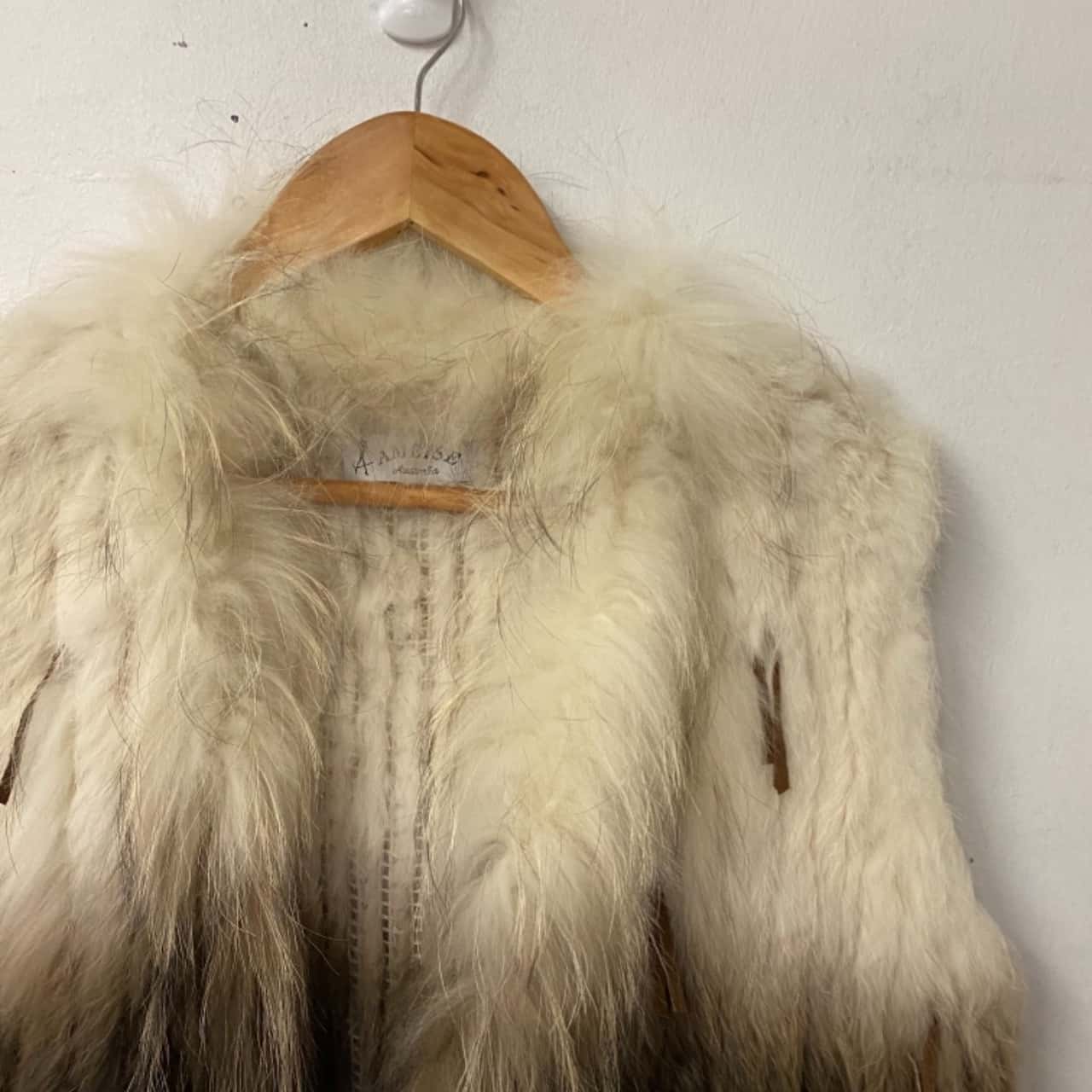 Real Fur Womens Size S Brown / Cream Fur Vest(s)