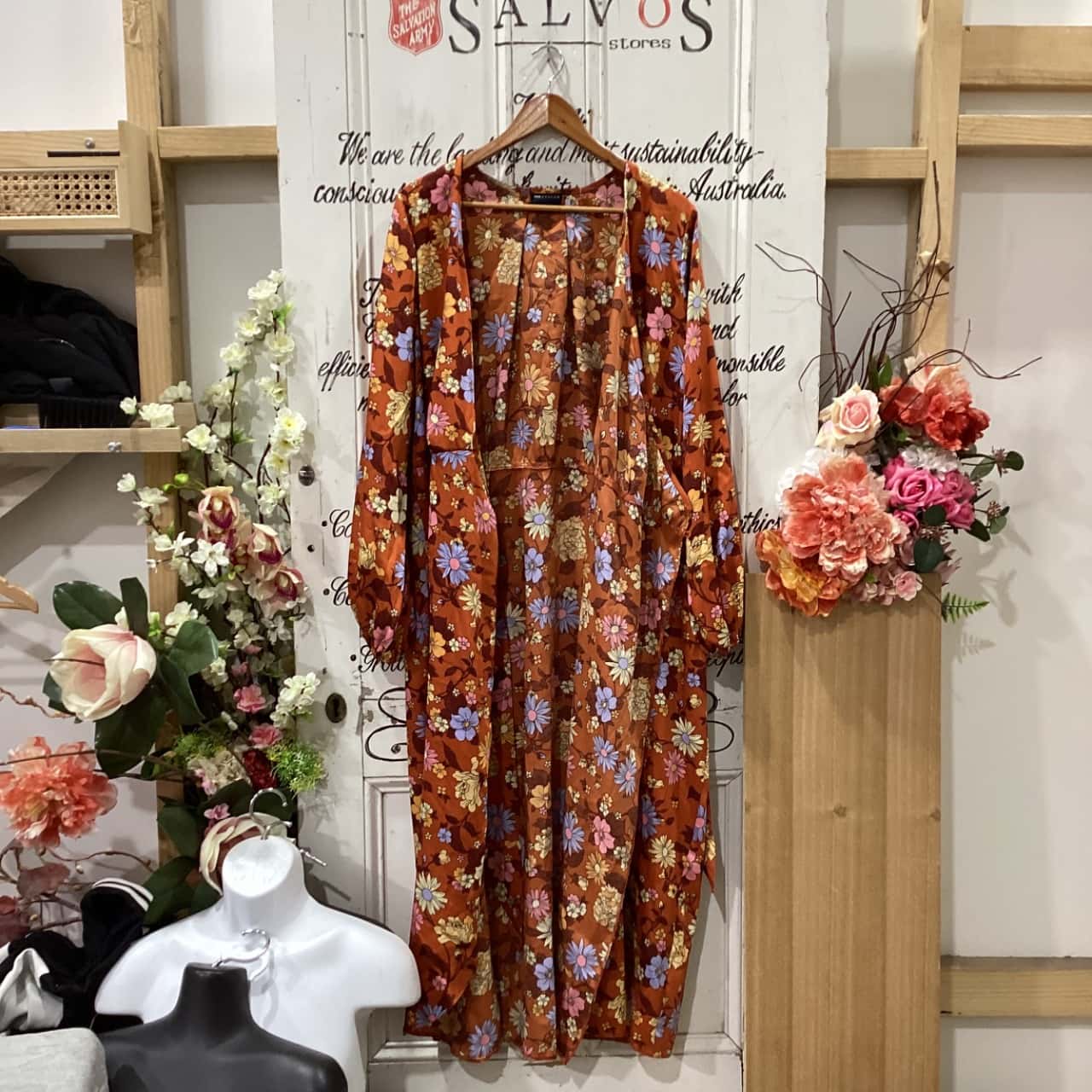 ALLOVER FLORAL WRAP DRESS