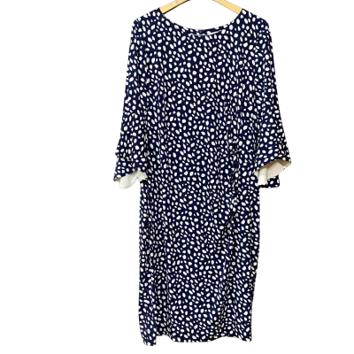 Anthea Crawford Womens Size 18 Navy Blue/White Pattern Dress 