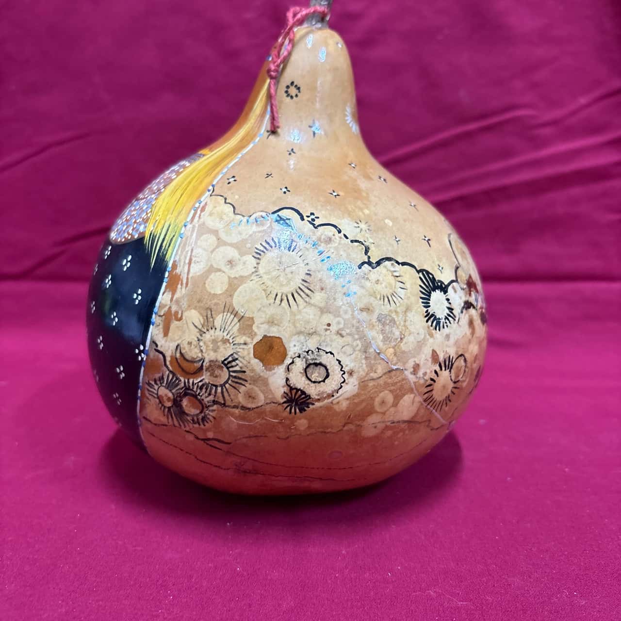 Hand Painted Gourd Art Piece Created by Catharina Titelius 1986(s ...