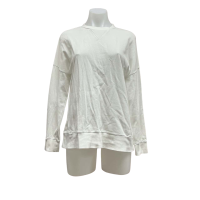 Seed Sport Womens 100% Cotton Size XS Crew Neck Jumper White 