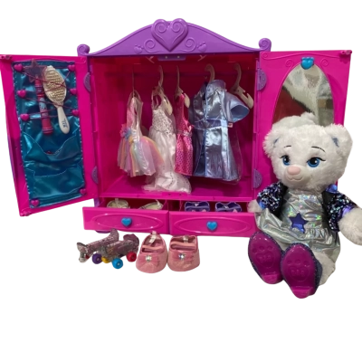 Build A Bear Bundle ! Includes: Wardrobe + Bear + Clothing + Shoes 