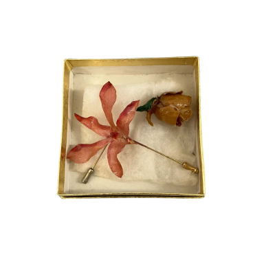 Preserved Hawaiian Leaves and Flowers plated in 24 Karat Gold