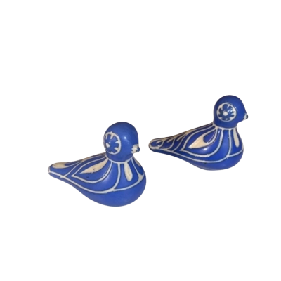 Vintage 1960’s Chilean Blue and White Pottery Birds