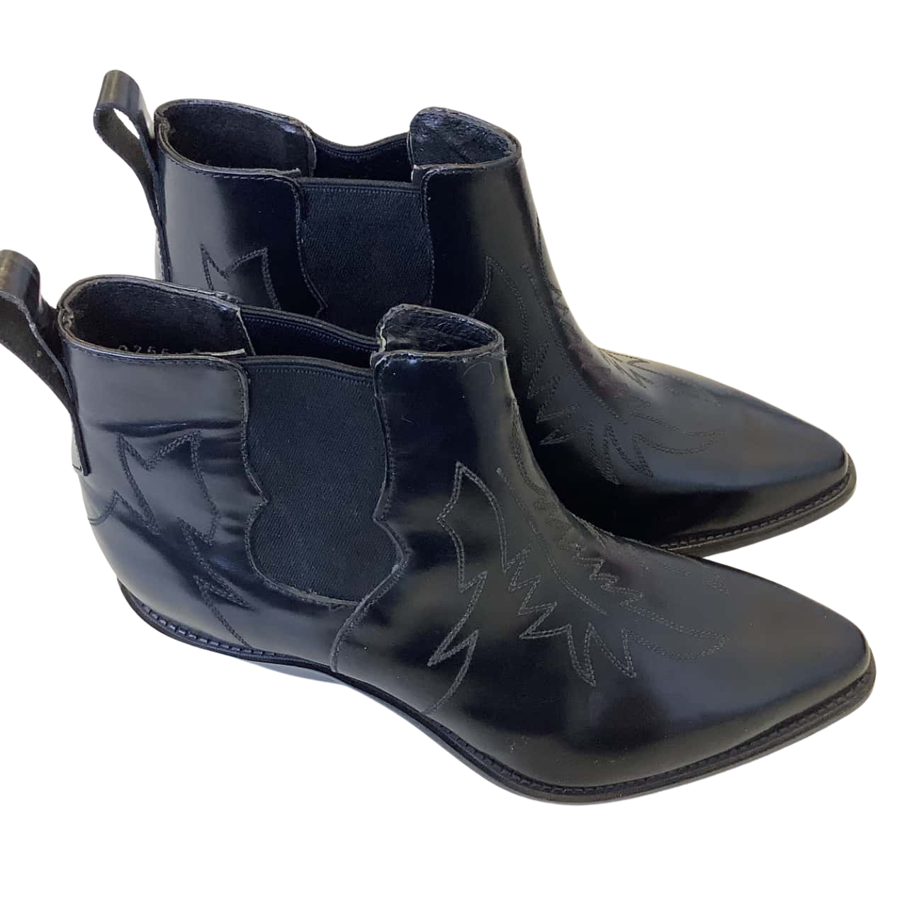 Code West Womens Size 7M Leather Cow Girl Ankle Boots Black