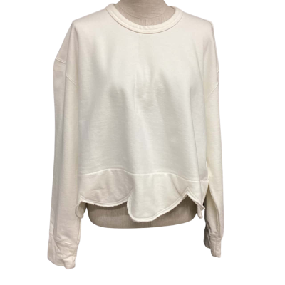  Comme does Garçons Size M Sweatshirt With Scolloped Trim Off White 