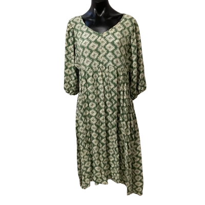 Willow tree  Womens  Size 16 Babydoll Dress Cream / Green / Pattern 