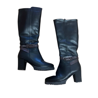 Sarada Black Boots w/ Buckle Detail Size 40