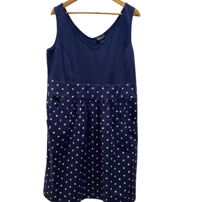 City Chic Womens Size M Navy Blue Polka Dot Dress