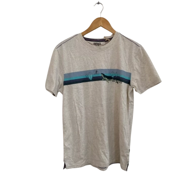 Fat Face Mens  Size M Short Sleeve Shirt Grey / White 