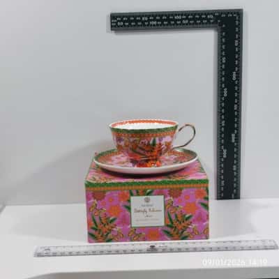 Ashdene Butterfly Heliconia Collection Mug and Saucer Set PreOwned 