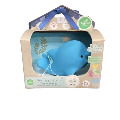 NEW - Tikiri Dolphin Ocean Buddies Rattle Teether Blue 