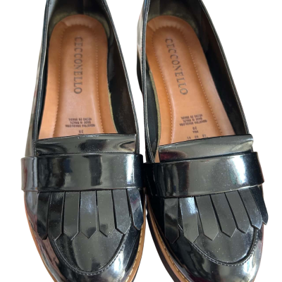 Women’s Cecconello Black Platform Boat Shoes Size 41 EU (B23)