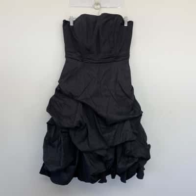 Princess Charlotte Black Strapless Evening Mini Dress Size 14