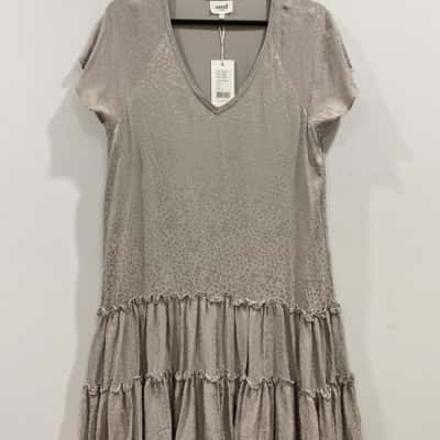 Seed Womens  Size 10 Babydoll Dress Grey / Silver 