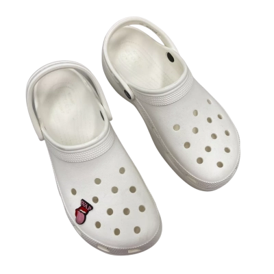 Crocs - Iconic - Comfort Women's White Platform Crocs Size 11