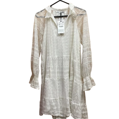 Zara Womens  Size XS Long Sleeve Dress White 