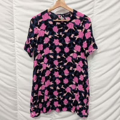 Mister Zimi Womens Pink Floral Short Sleeve Top - Size 6