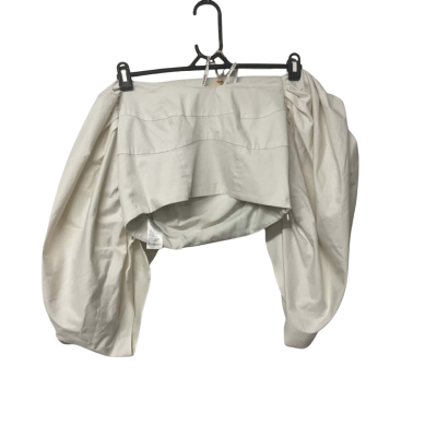 Womens Sheike Size 14 White Cropped Puff Sleeve Top 