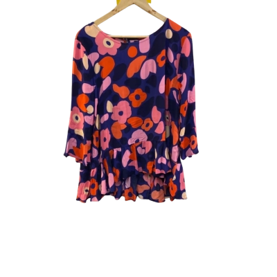 BNWT Mister Zimi Womens  Size 14 3/4 Sleeve Top Floral / Multicoloured RRP $129