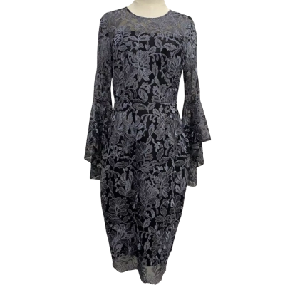 Anthea Crawford Black Lace Midi Dress 