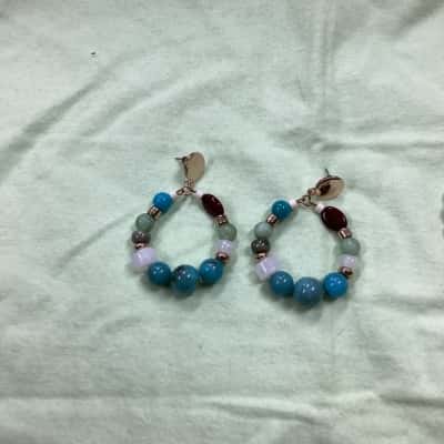  Womens Earrings beaded hoop pierced
