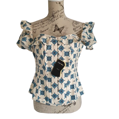  Corset Story Corset Womens  Size 18UK Blue / Cream / Pattern BN
