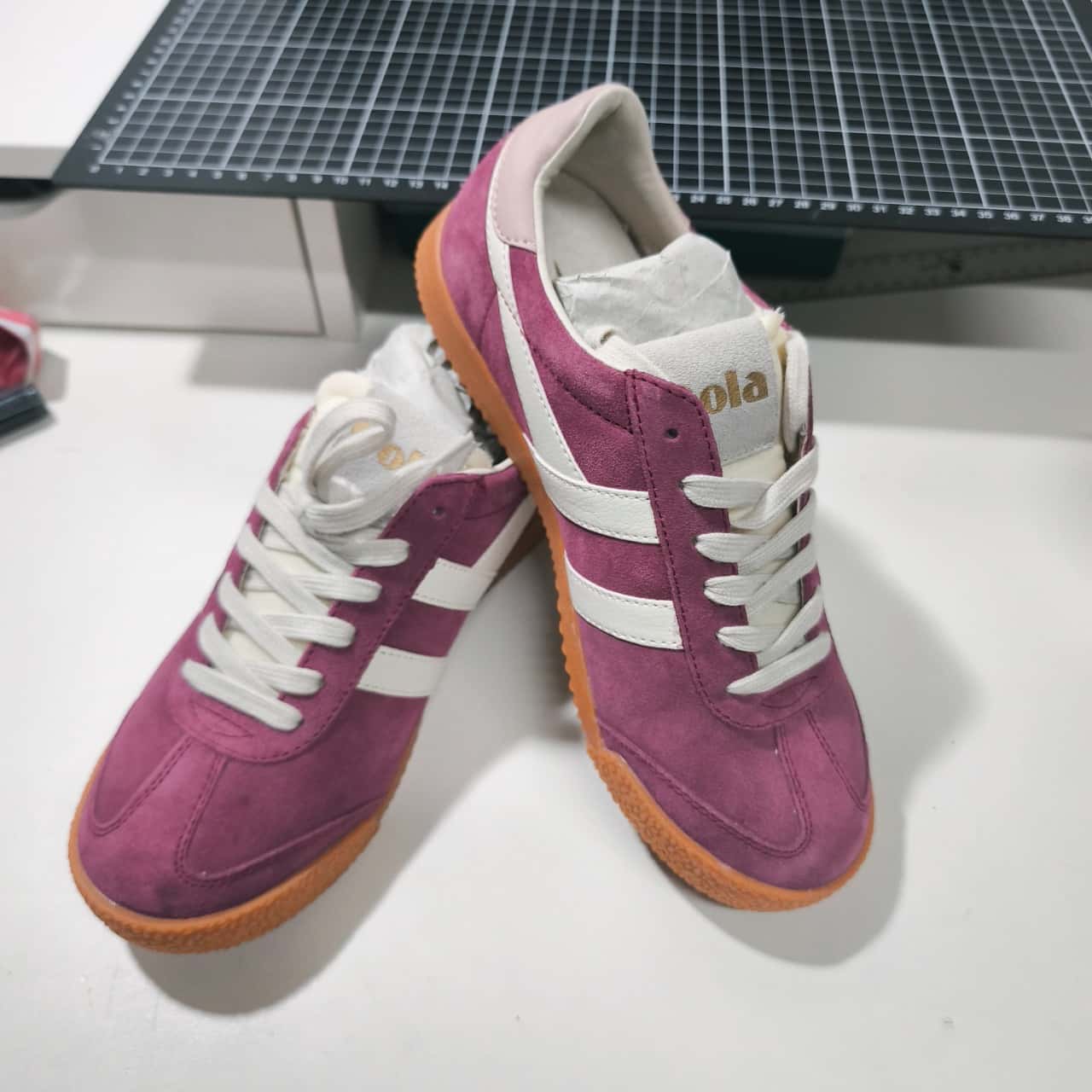 Womens Gola Size 5UK Eur38 Elan Sneakers Maroon As New PreOwned (s ...