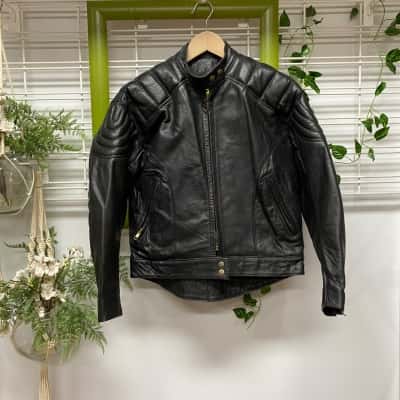 Mars  Womens  Black Leather Motorcycle Size 10 Jacket 