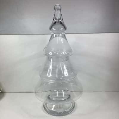 Glass Christmas tree candy Jar
