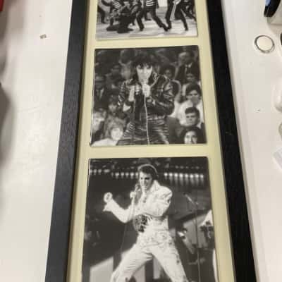 Elivis through the years 3 tiles framed