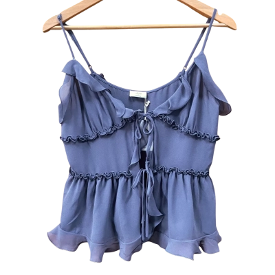 Wilfred Dusty Blue Frilled Tie-Front Blouse Size S