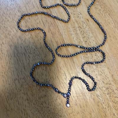  Extra Long Baroque Freshwater Pearl Necklace Purple Peacock Grey – No Clasp