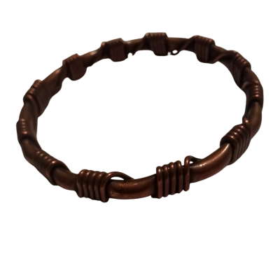  Unisex Copper Wire Wrapped Bangle 