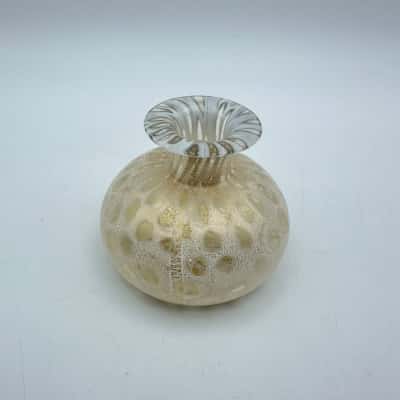 Murano Gold & White Bud Vase 