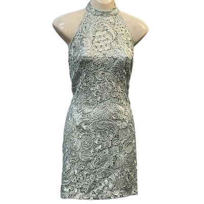 Lipsy Womens Size 12 Halter Neck/Mini Dress Green