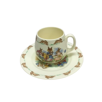 Two Piece Royal Doulton Bunnykins Cup & Saucer Set - As New