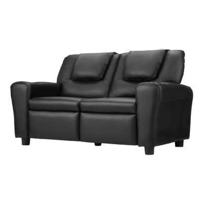 PU Leather Kids Recliner Chair Double in Black