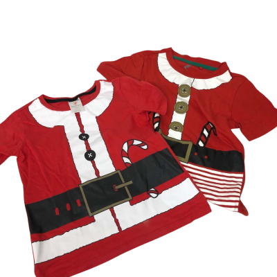 Xmas Kids  Size 6 Dress / Tops Black  / Red / White Set x 2 NEW