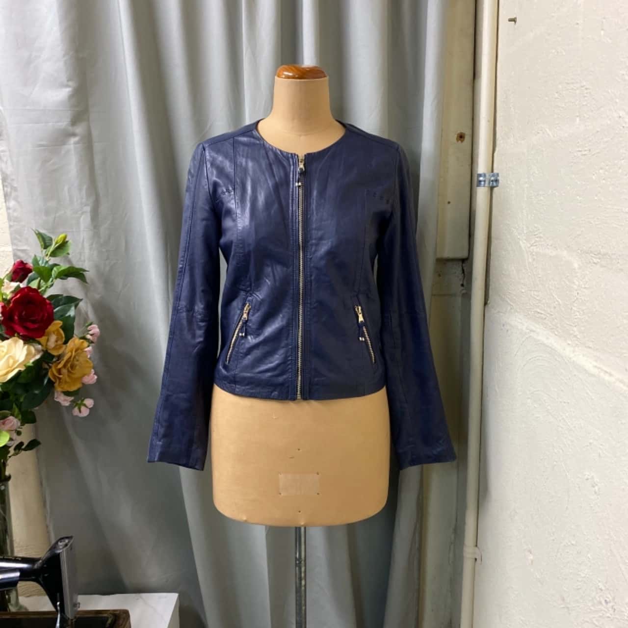 navy leather jackets