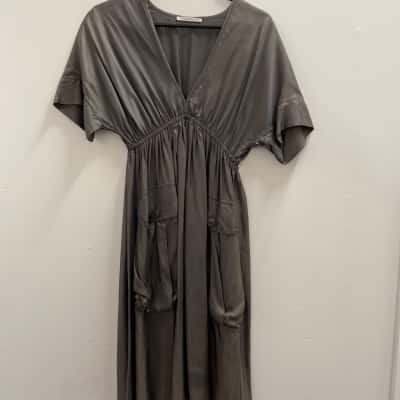 Scanlan Theodore Womens  Size 10 Short Sleeve Dress  Beige 