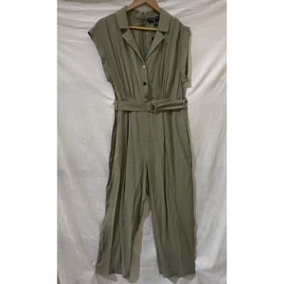 Forever New Petite Womens  Size 14 Short Sleeve Jumpsuit Khaki 