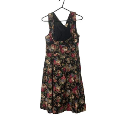 Women’s Lindy Bop  Size 14 Black  / Floral Summer Dress Vintage