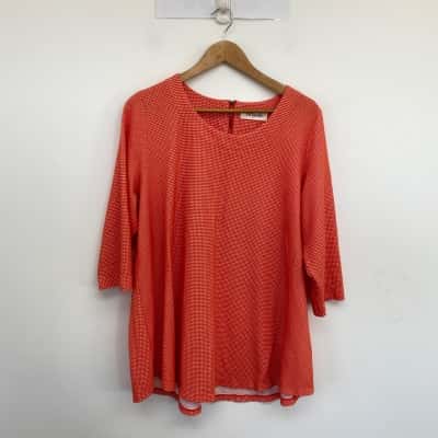 Virtuelle Orange WHite Long Sleeve Mini Dress  Size M 