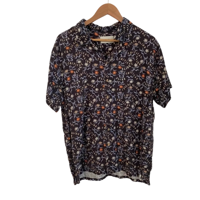 The Critical Slide Society Mens  Size L Short Sleeve Shirt Black  / Multicoloured / Pattern 