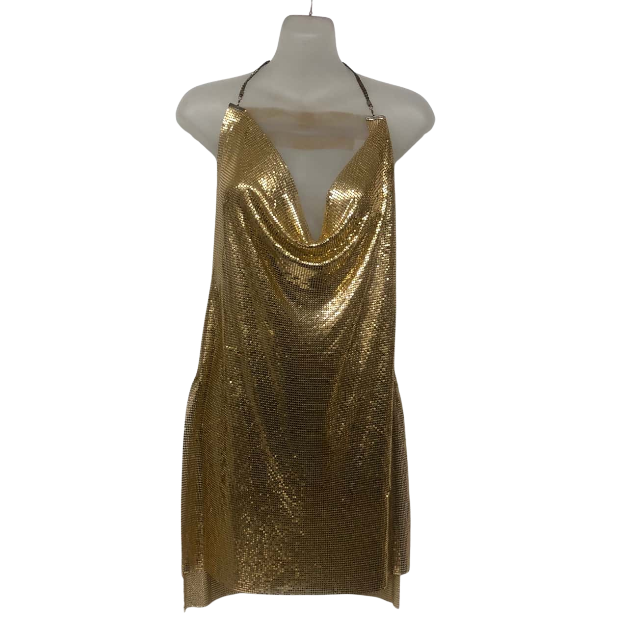 Glomesh Womens Size 12 Halter Neck Dress/Top Gold (s) Glomesh Womens Size 12 Halter Neck Dress/Top Gold (s)